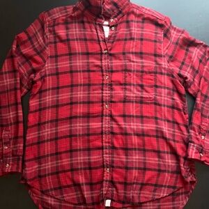 American Eagle Outfitters Red and Black Plaid Shirt